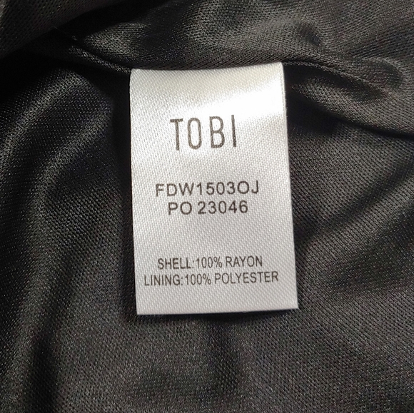 NWT TOBI Black Swim Cover-up size Medium - Picture 5 of 6